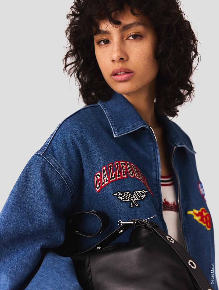 Chaqueta vaquera oversize bordada