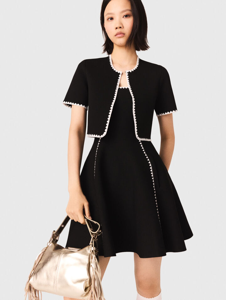 Cárdigan corto con pespuntes