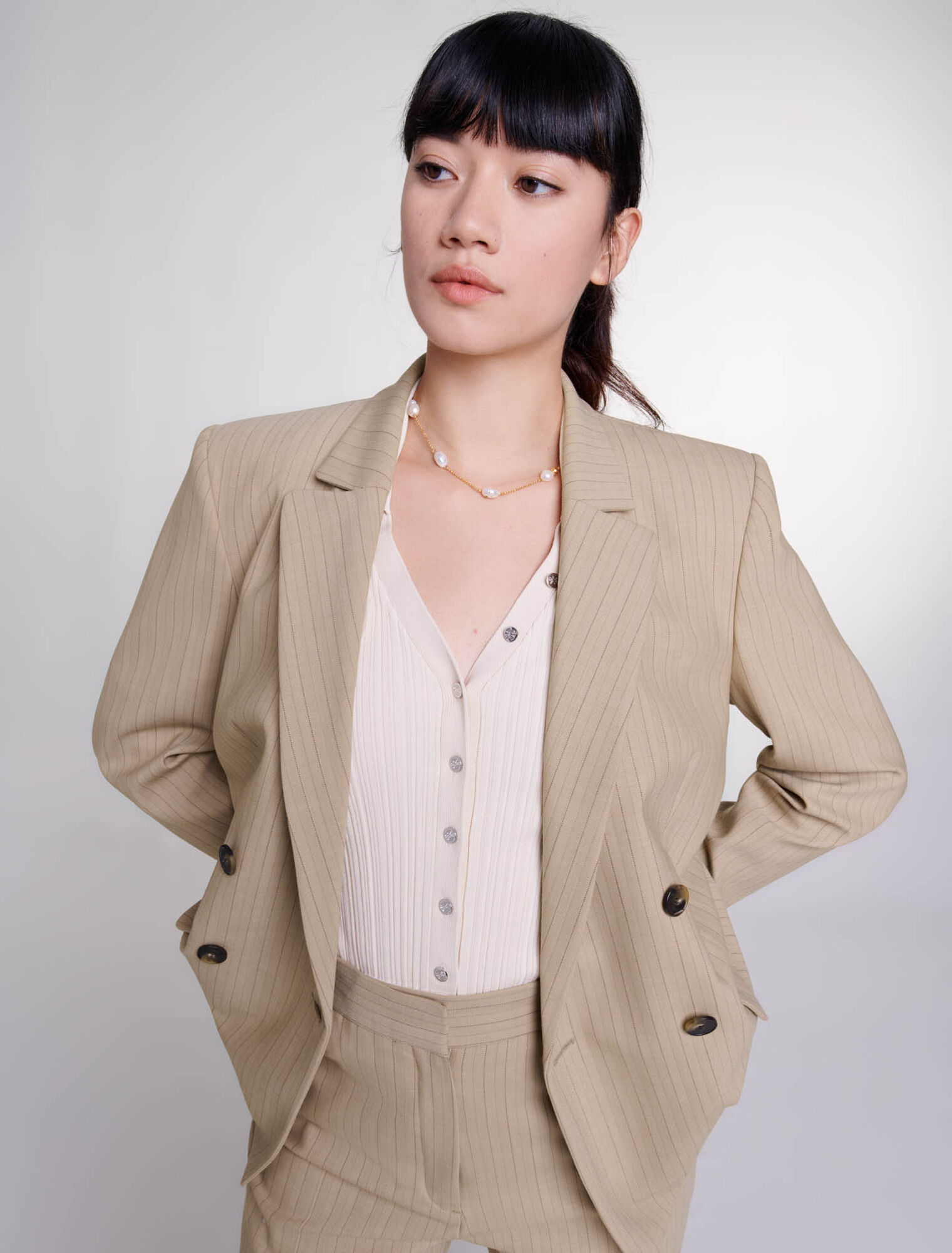 Chaqueta de traje a rayas