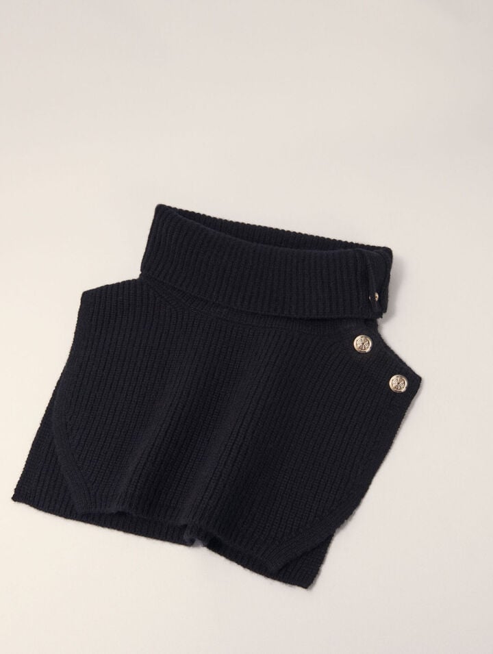 Cuello abotonado de mezcla de lana