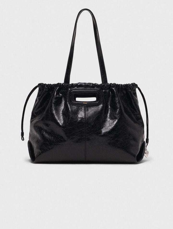 Bolso M Tote de cuero craquelado