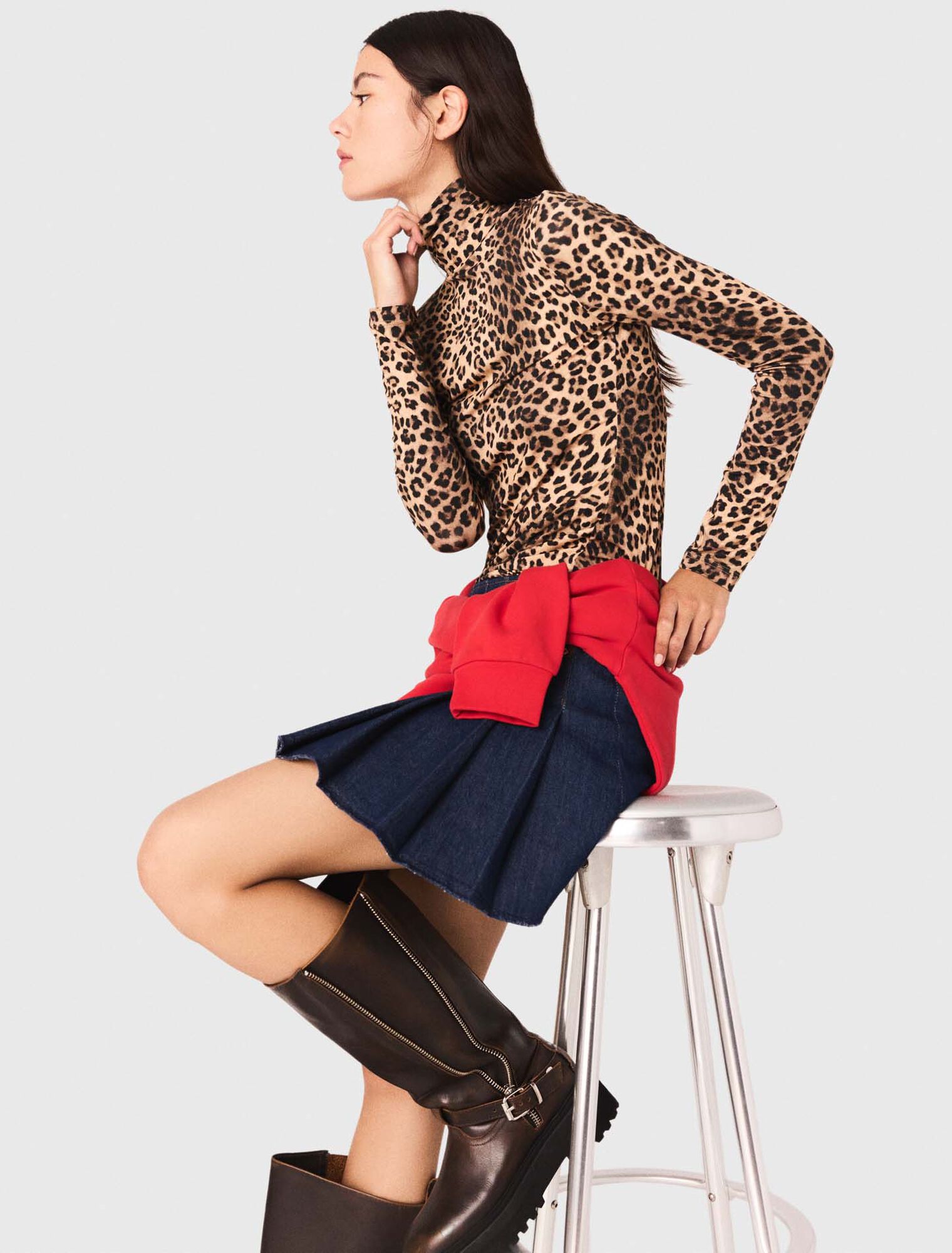 Camiseta con estampado de leopardo