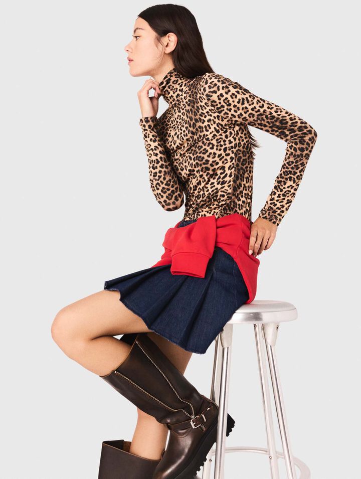 Camiseta con estampado de leopardo
