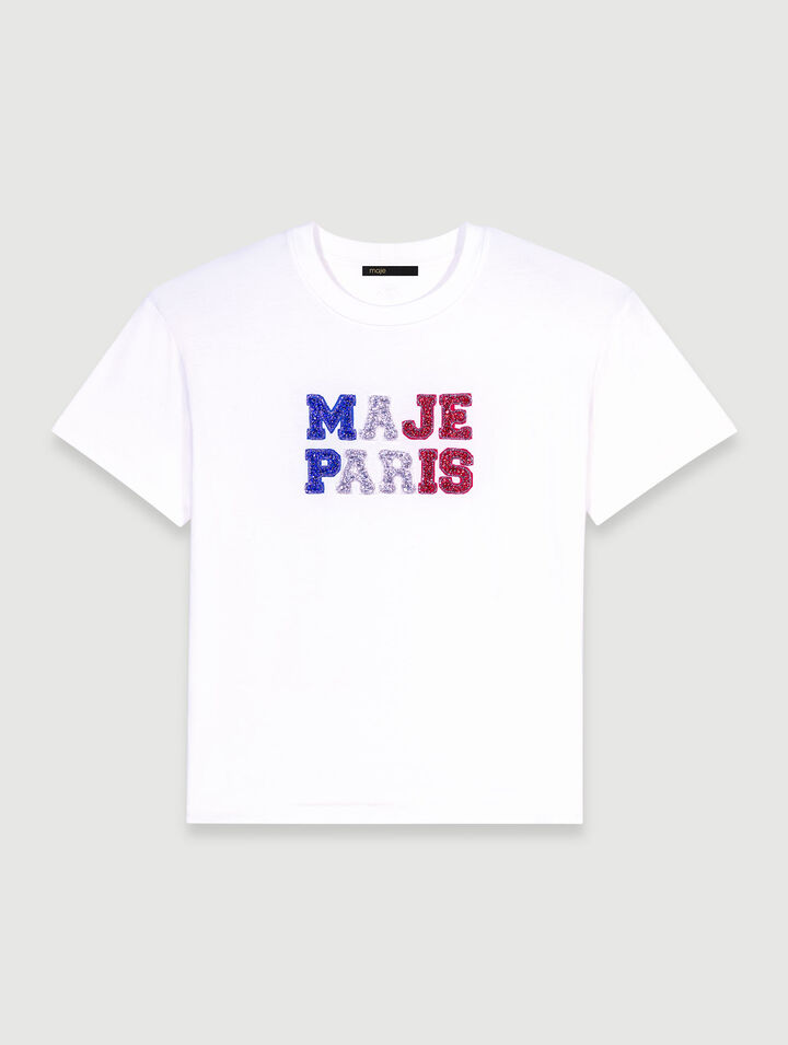 Camiseta «Maje Paris» con strass