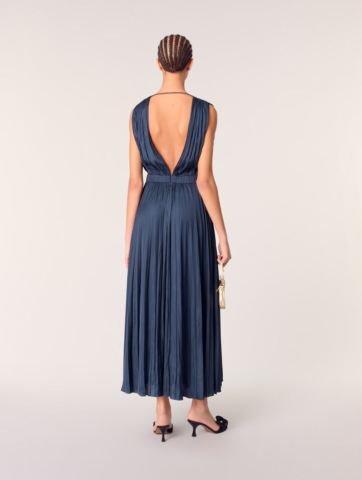 Vestido largo plisado