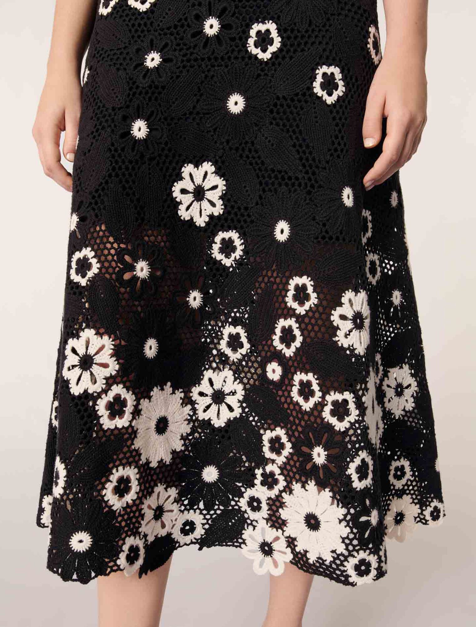 Vestido largo de ganchillo floral