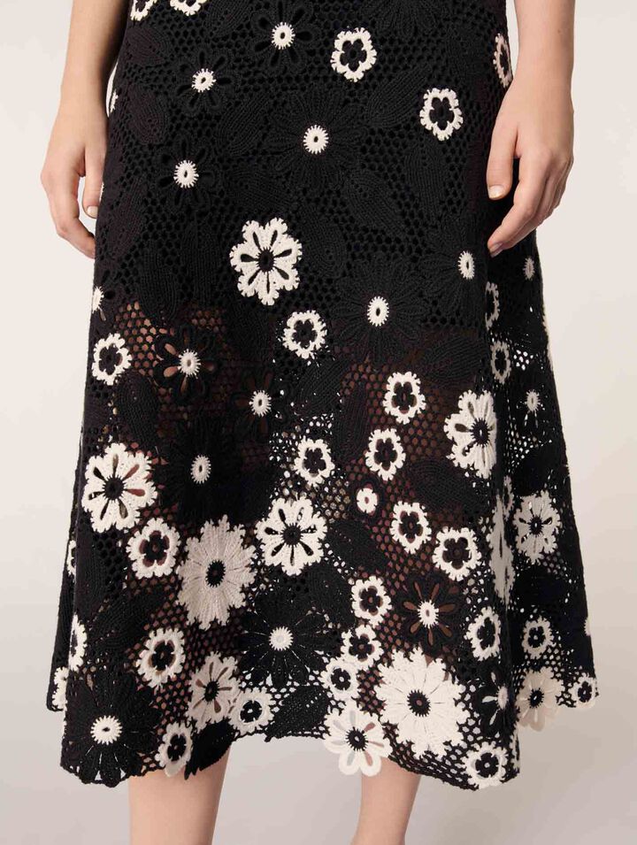 Vestido largo de ganchillo floral