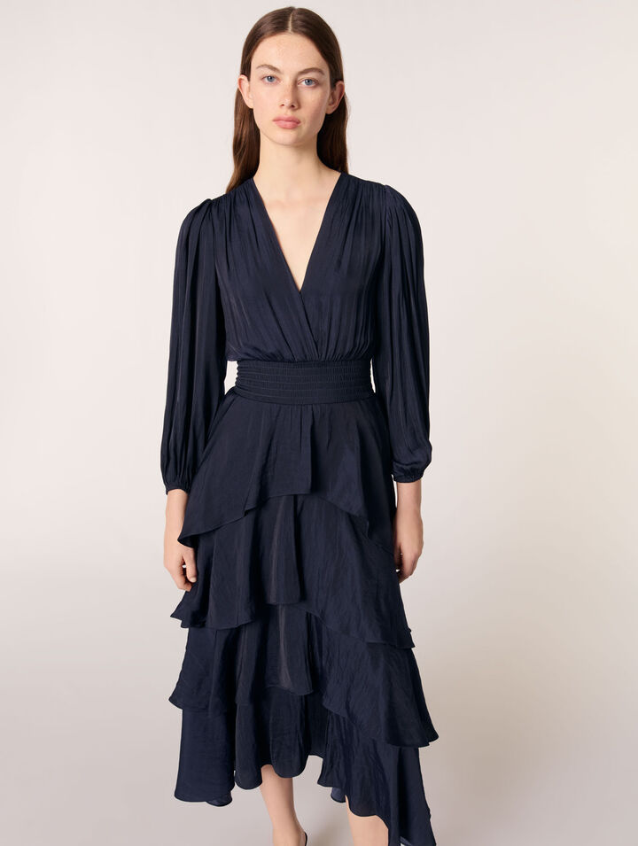Vestido largo con volantes