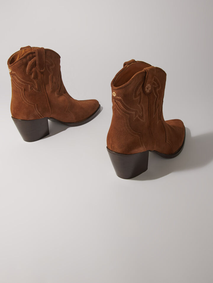 Botines cowboy de ante