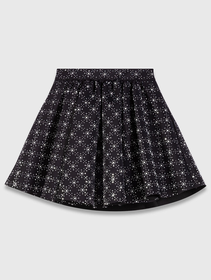 Falda patinadora con perlas y strass