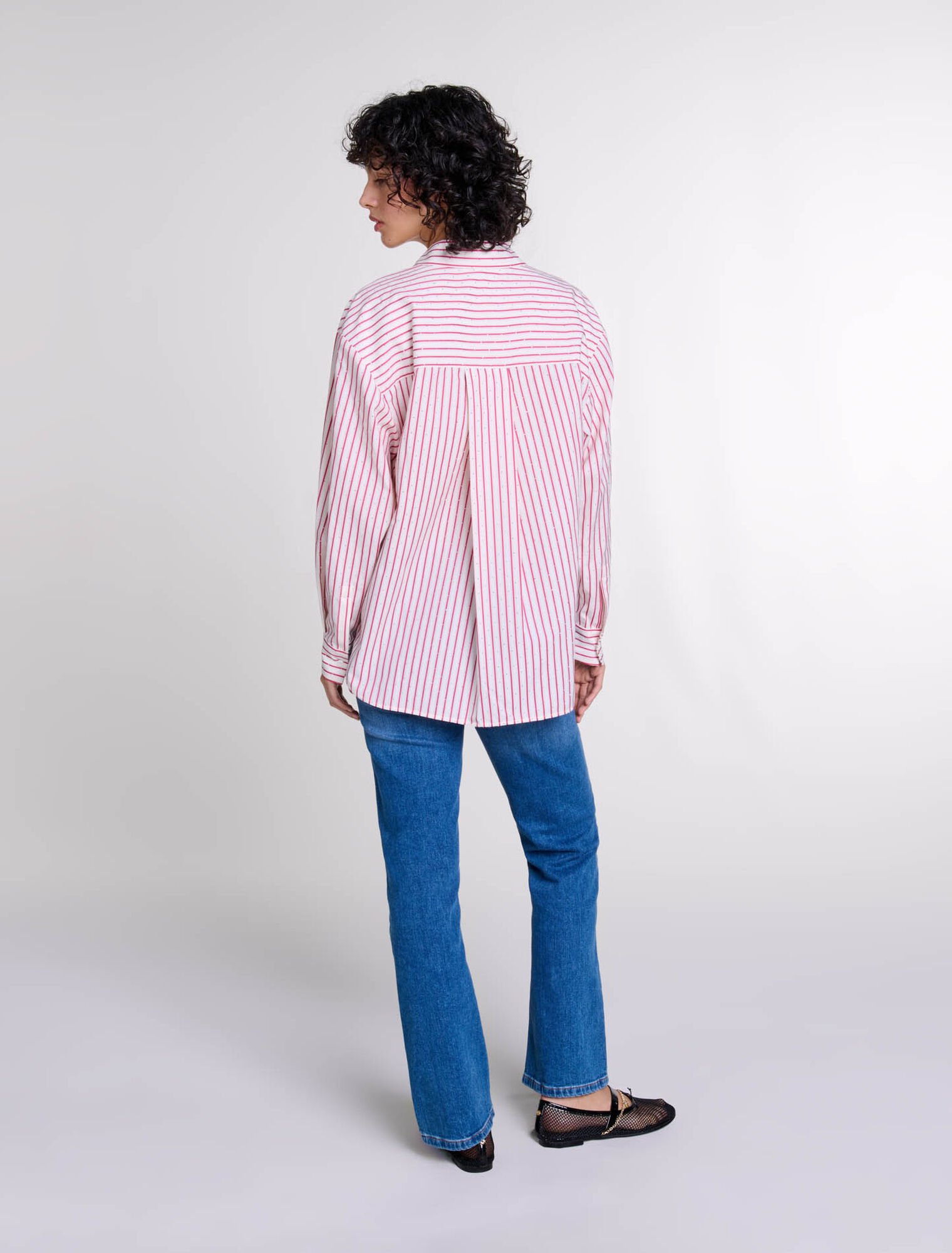 Camisa a rayas con pedrería