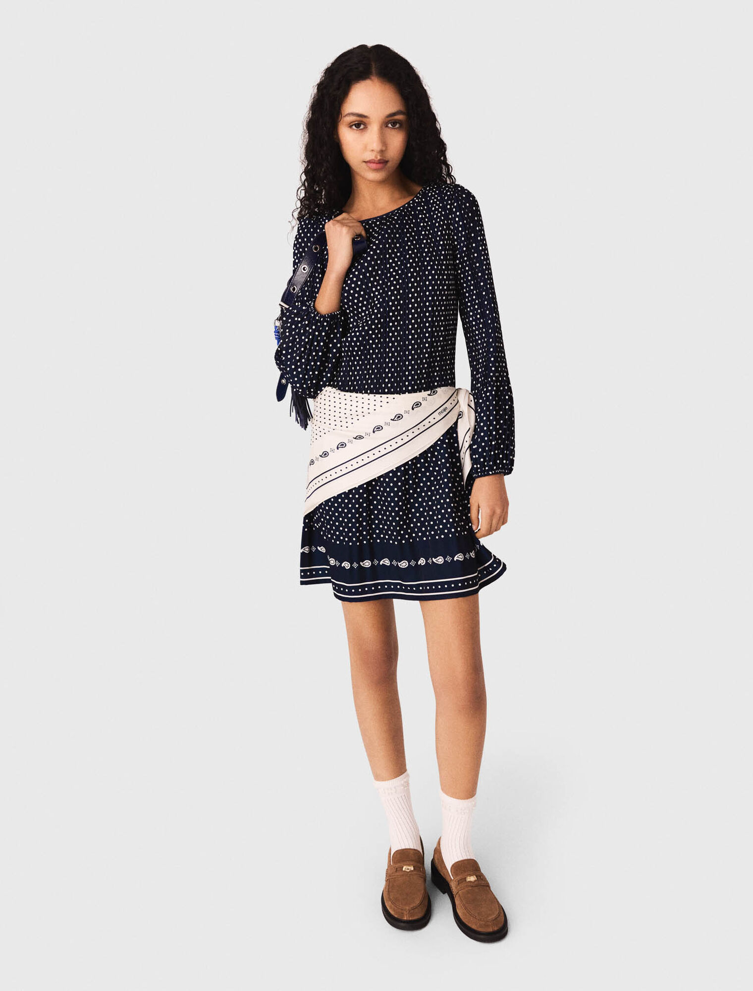 Vestido plisado estampado