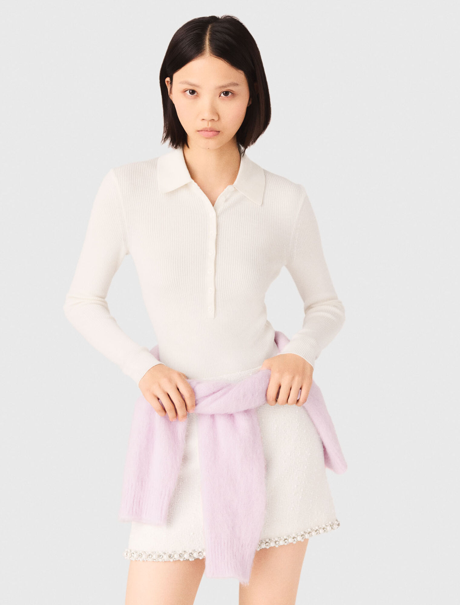 Jersey de canal&eacute; con cuello de polo