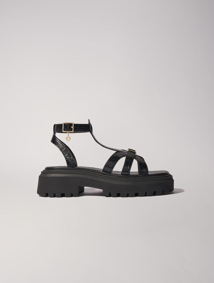 Sandalias planas dentadas
