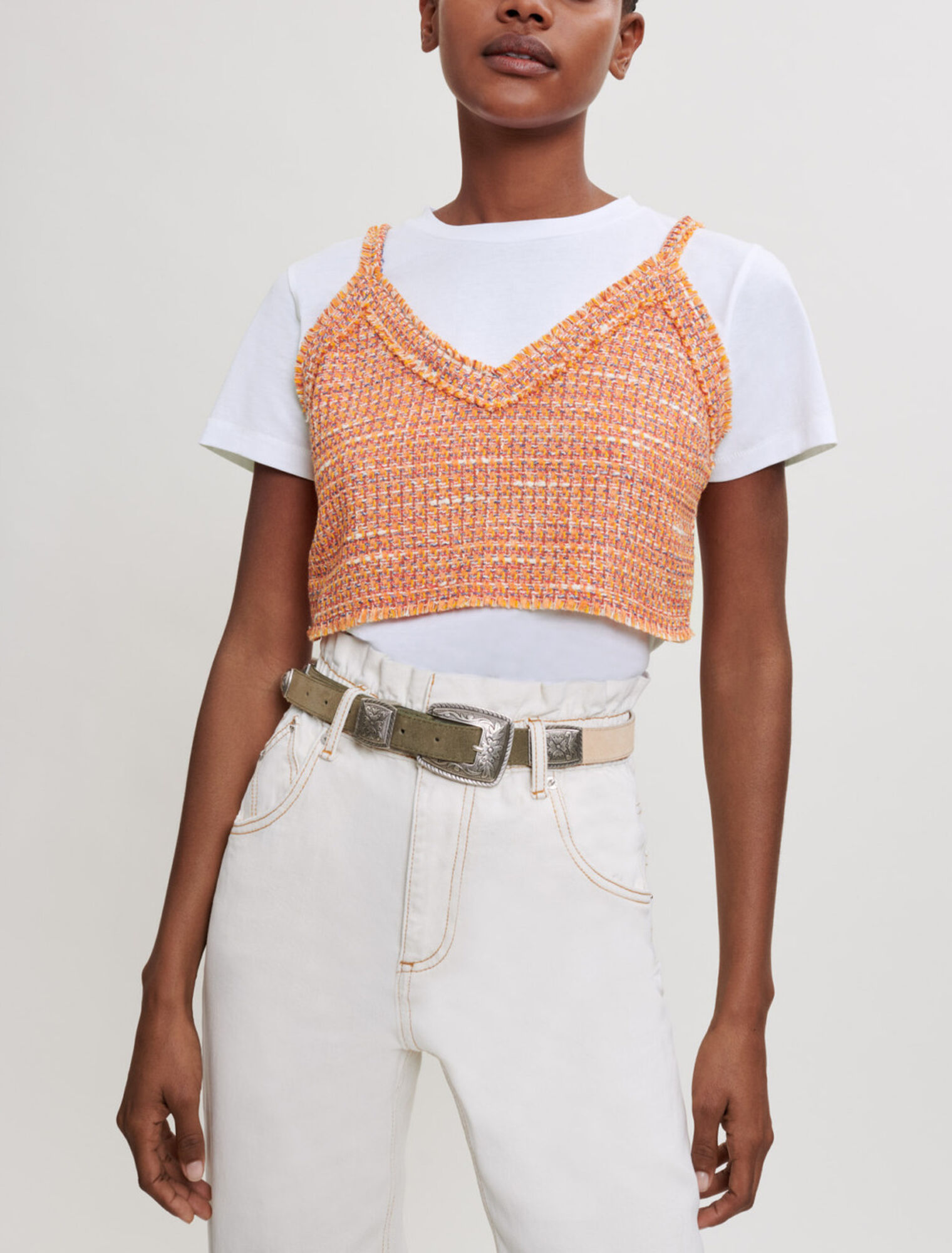 Camiseta de jersey y tweed