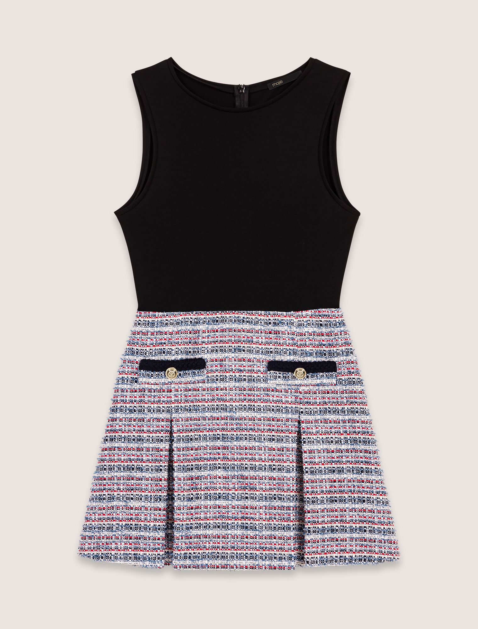 Vestido corto 2 en 1 de tweed