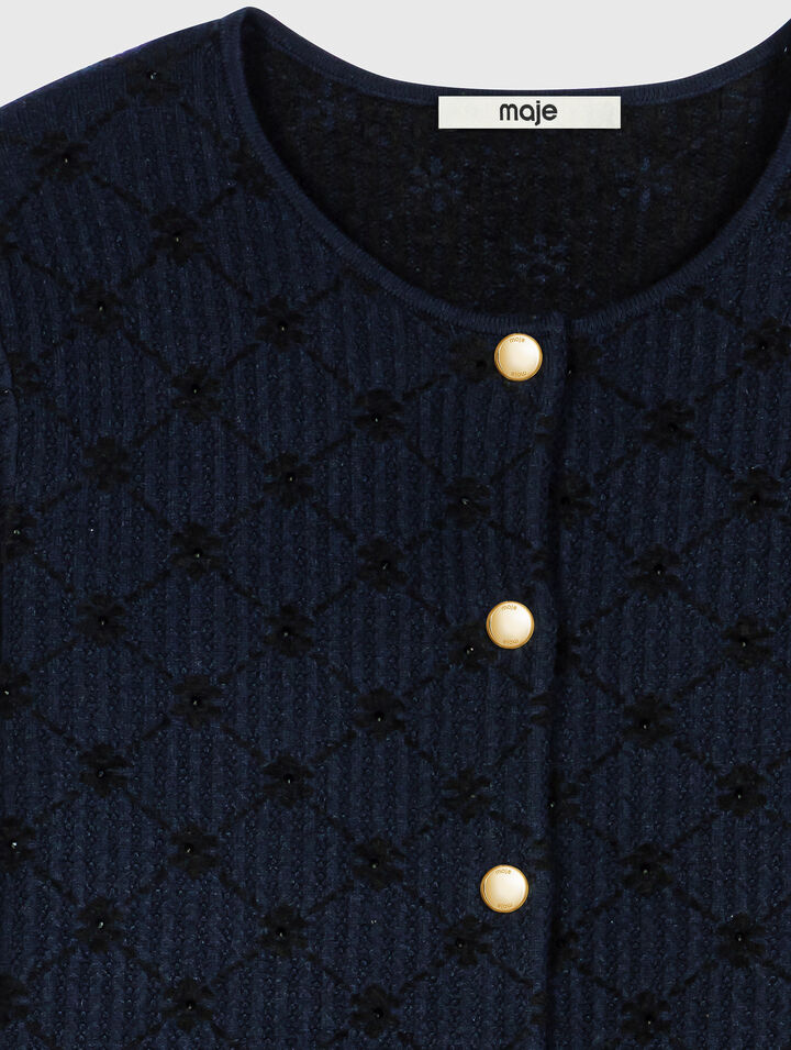 C&aacute;rdigan jacquard con lentejuelas