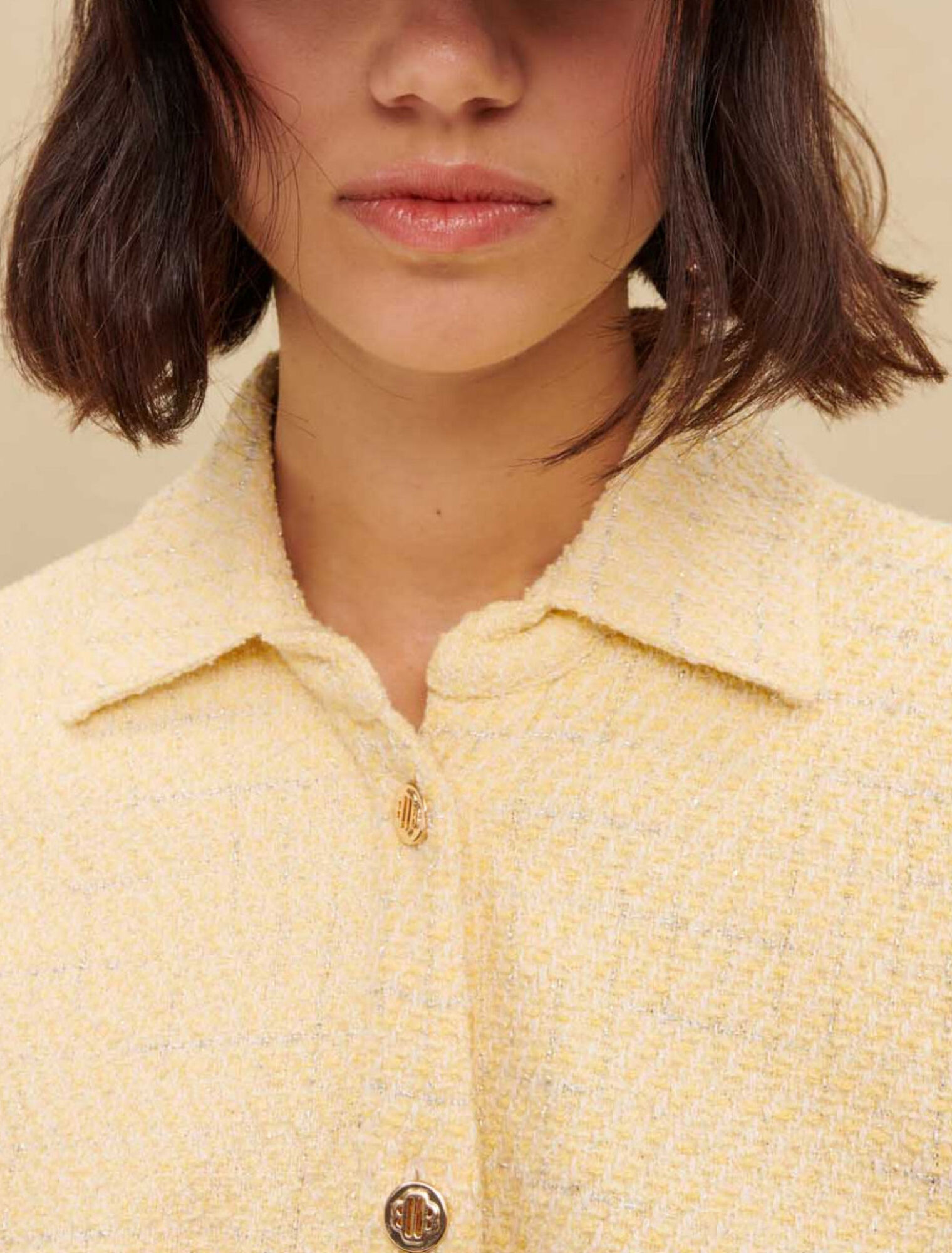 Vestido asimétrico en tweed lurex