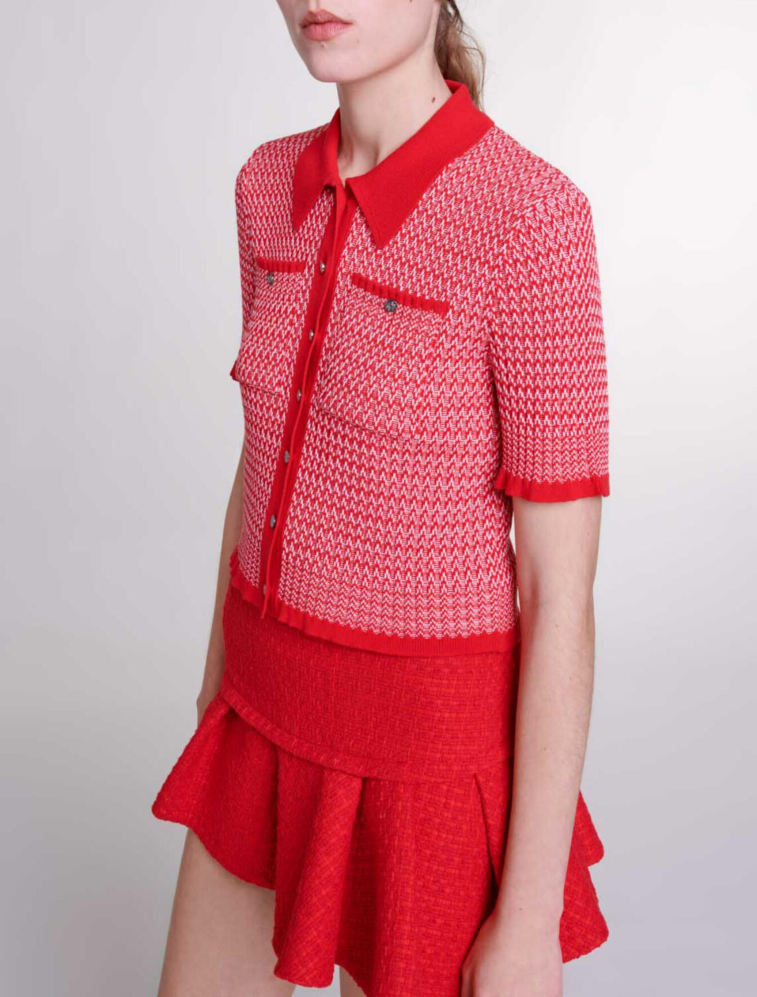 Minifalda en tweed asimétrica