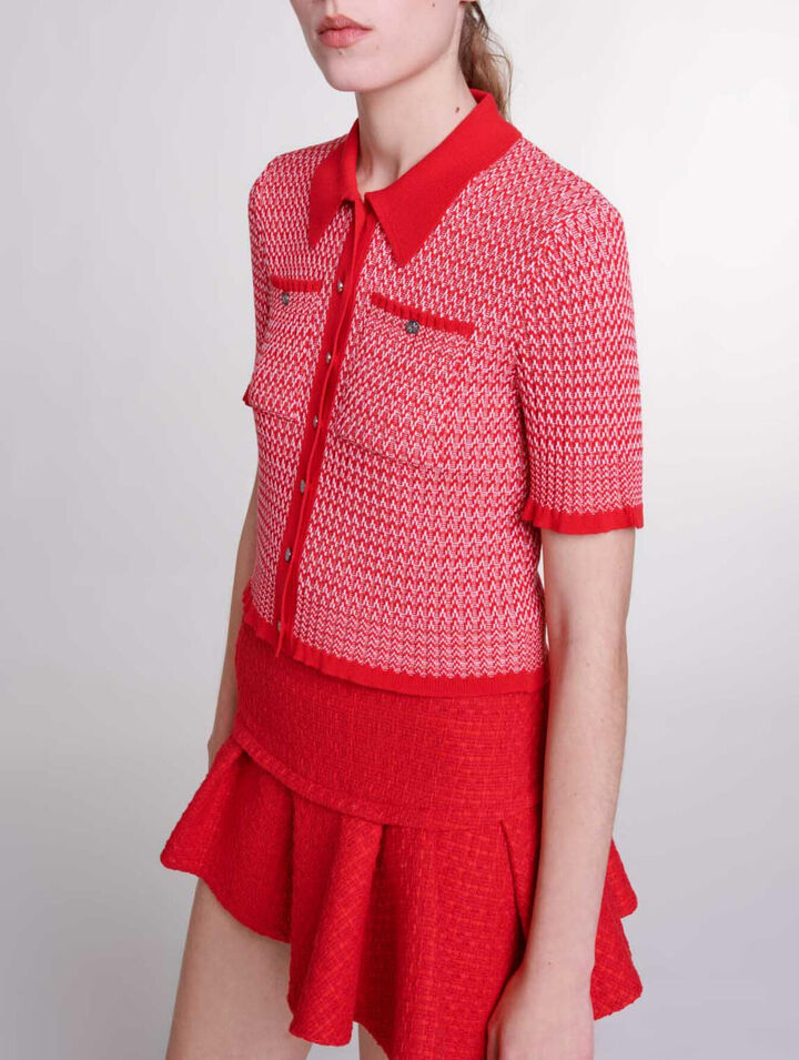 Minifalda en tweed asimétrica