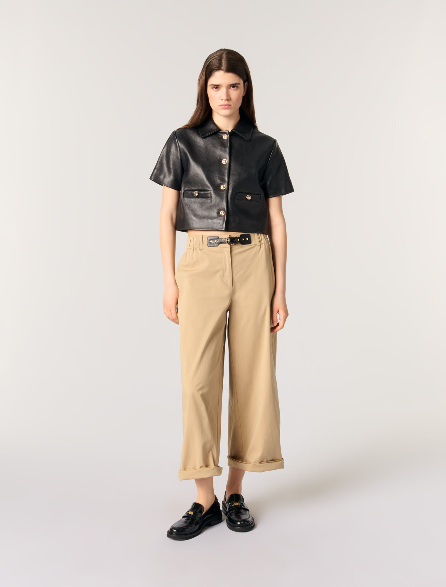 Pantalón ancho de algodón