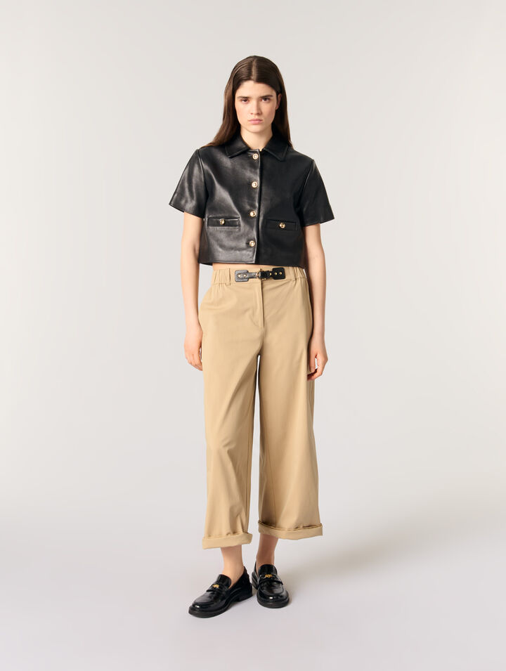 Pantalón ancho de algodón