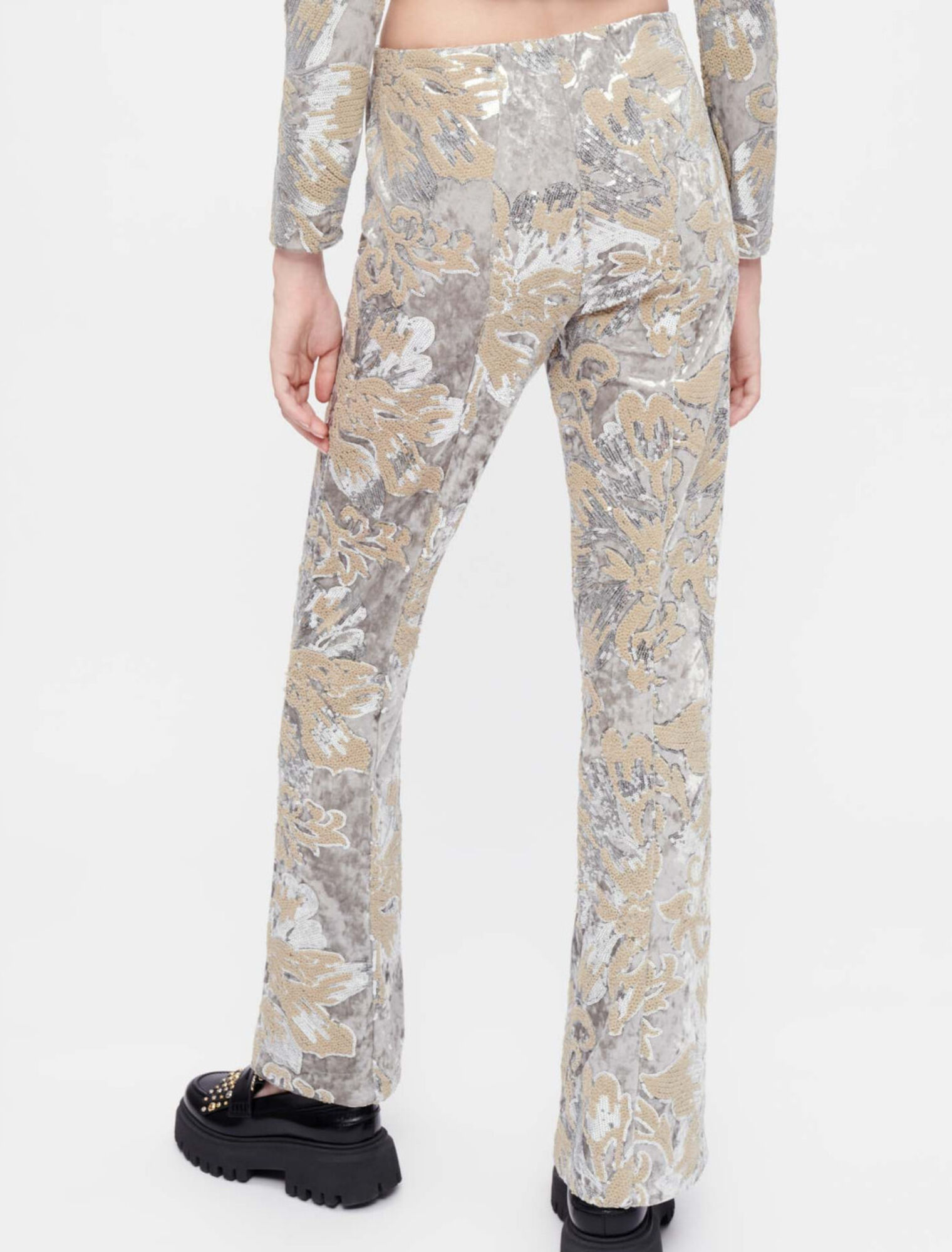 Pantalón bordado con lentejuelas
