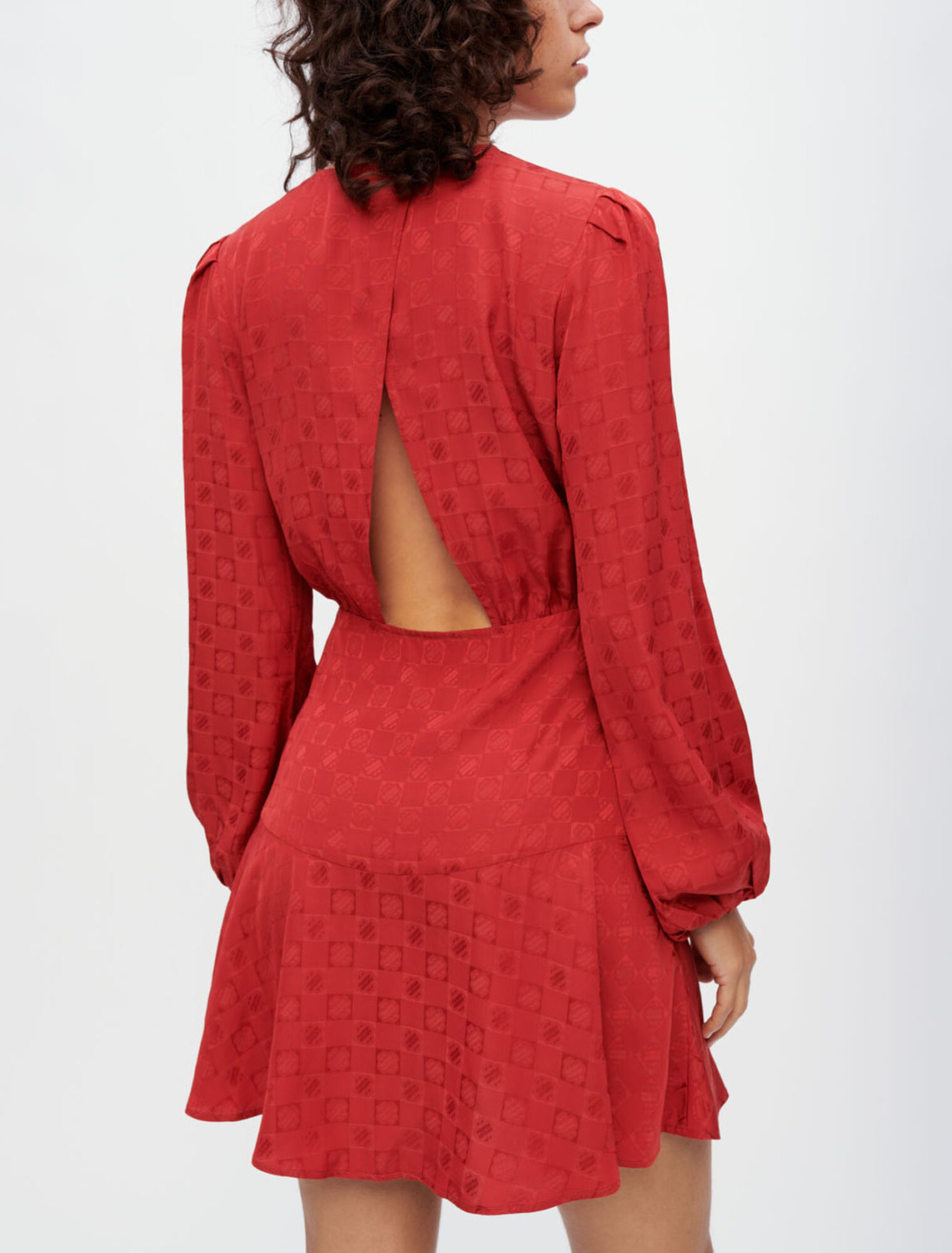 Vestido de jacquard de viscosa Clover