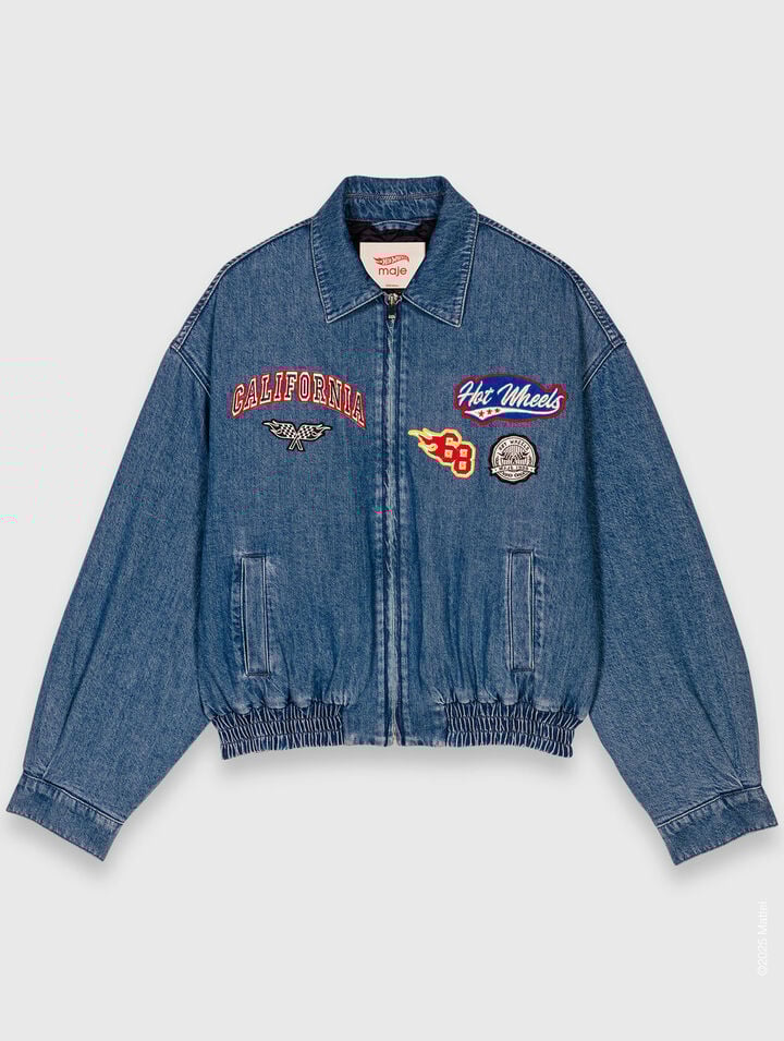Chaqueta vaquera oversize bordada