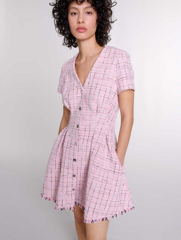 Vestido babydoll de tweed