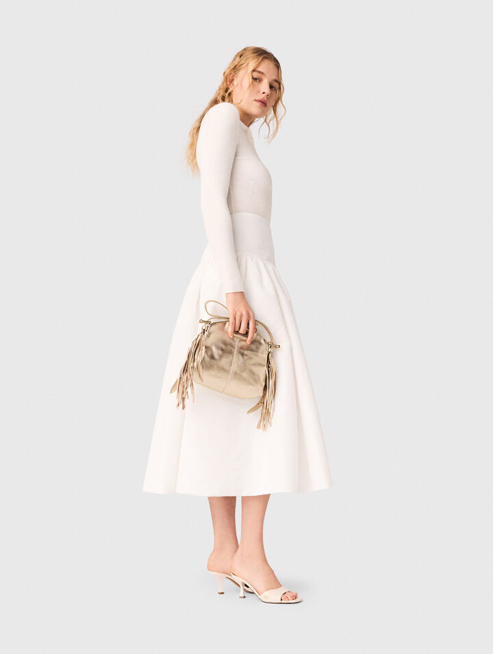 Falda larga de tafet&aacute;n