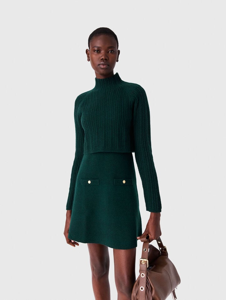 Vestido de punto y jersey extra&iacute;ble