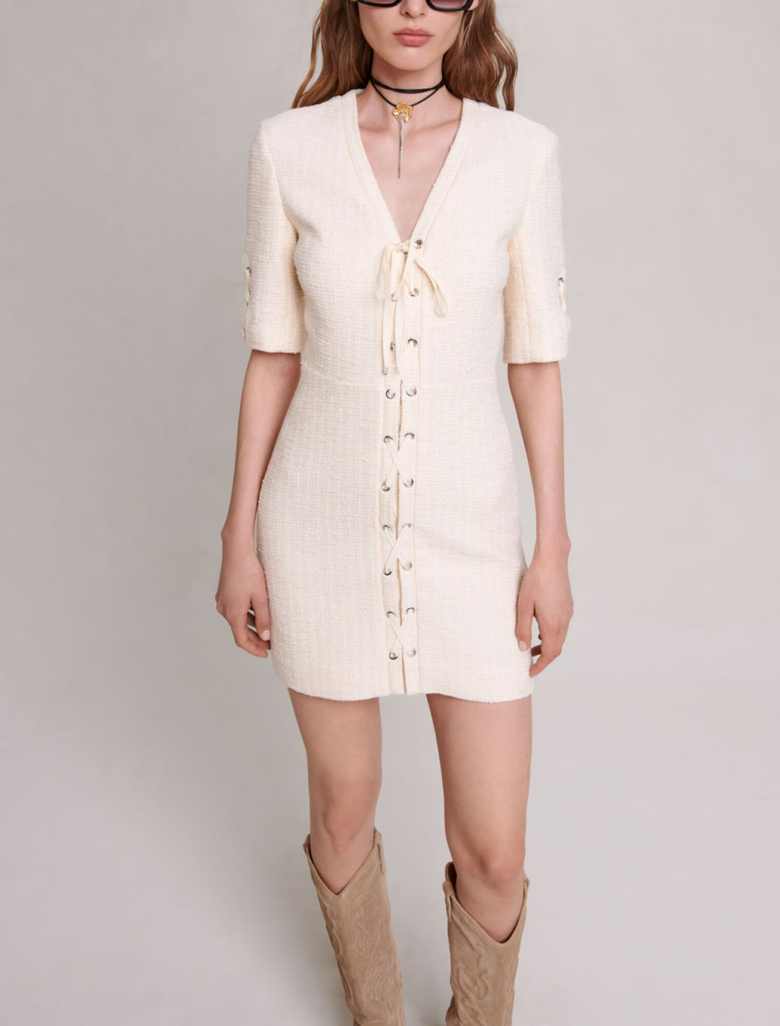 Vestido corto de tweed