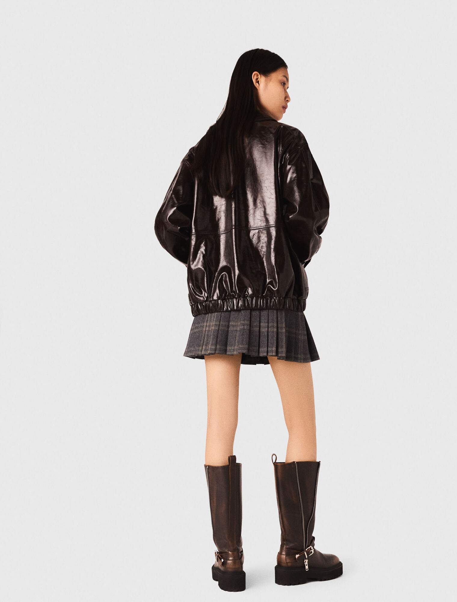 Chaqueta efecto piel craquelada