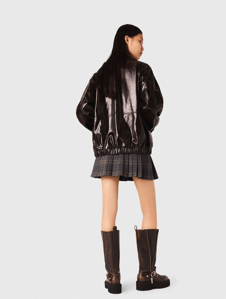 Chaqueta efecto piel craquelada