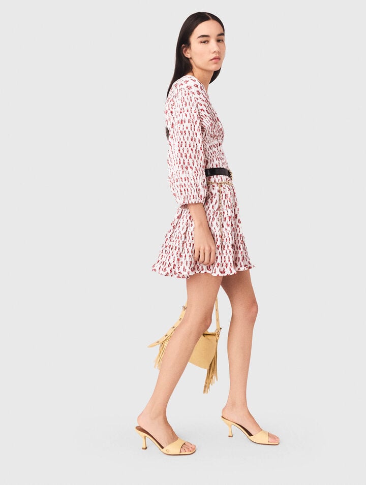 Vestido plisado estampado