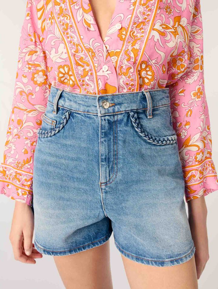Short vaquero con galones trenzados