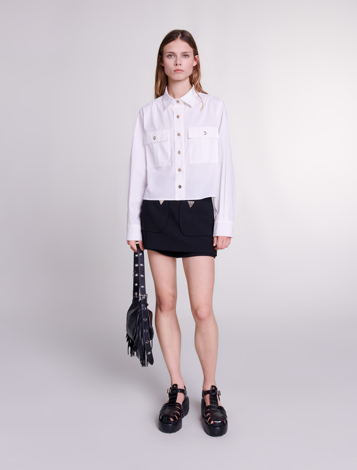 Camisa corta de algodón