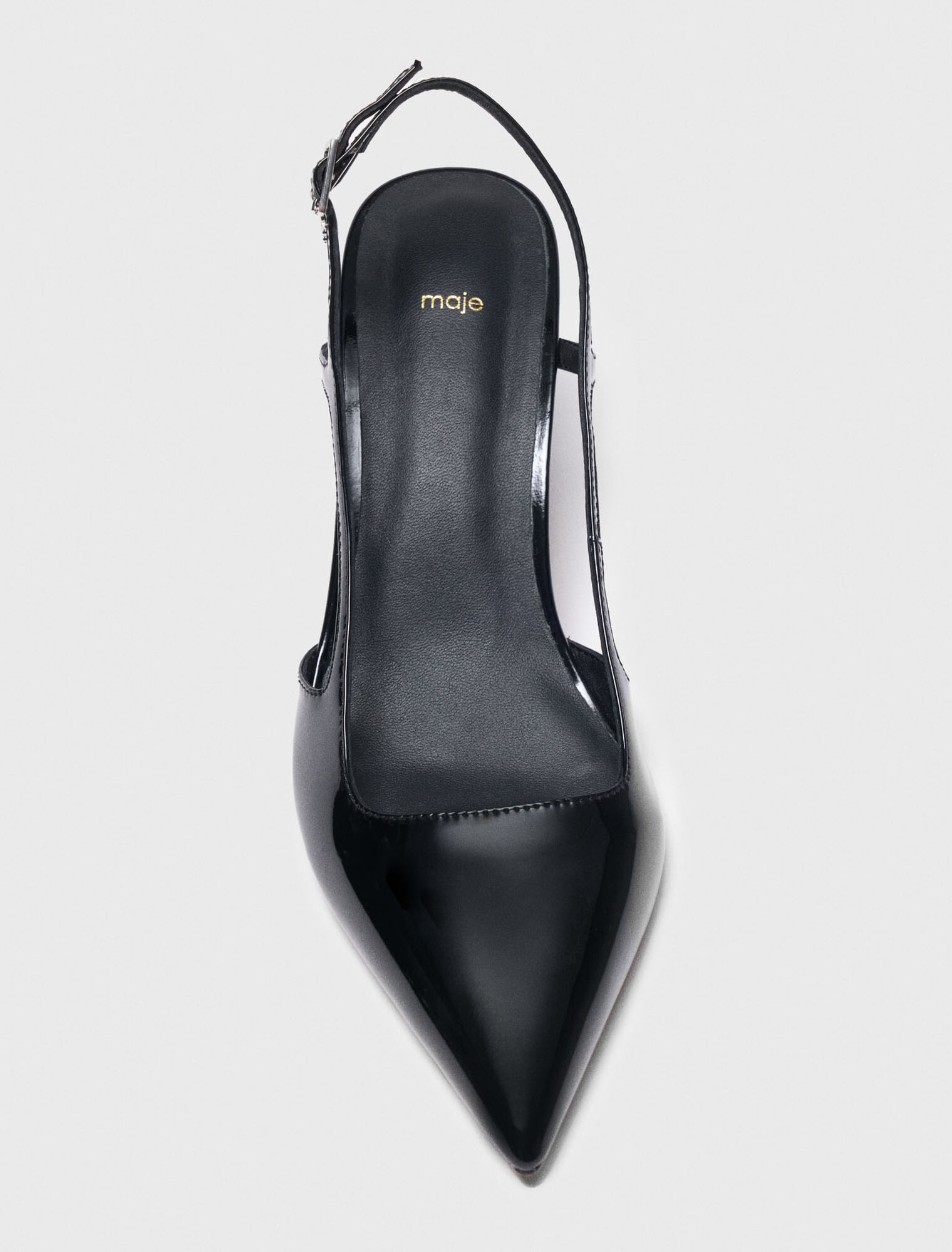 Zapato de tacón slingback de charol