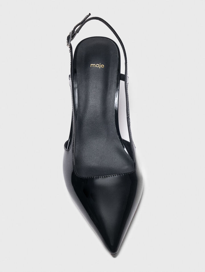 Zapato de tacón slingback de charol