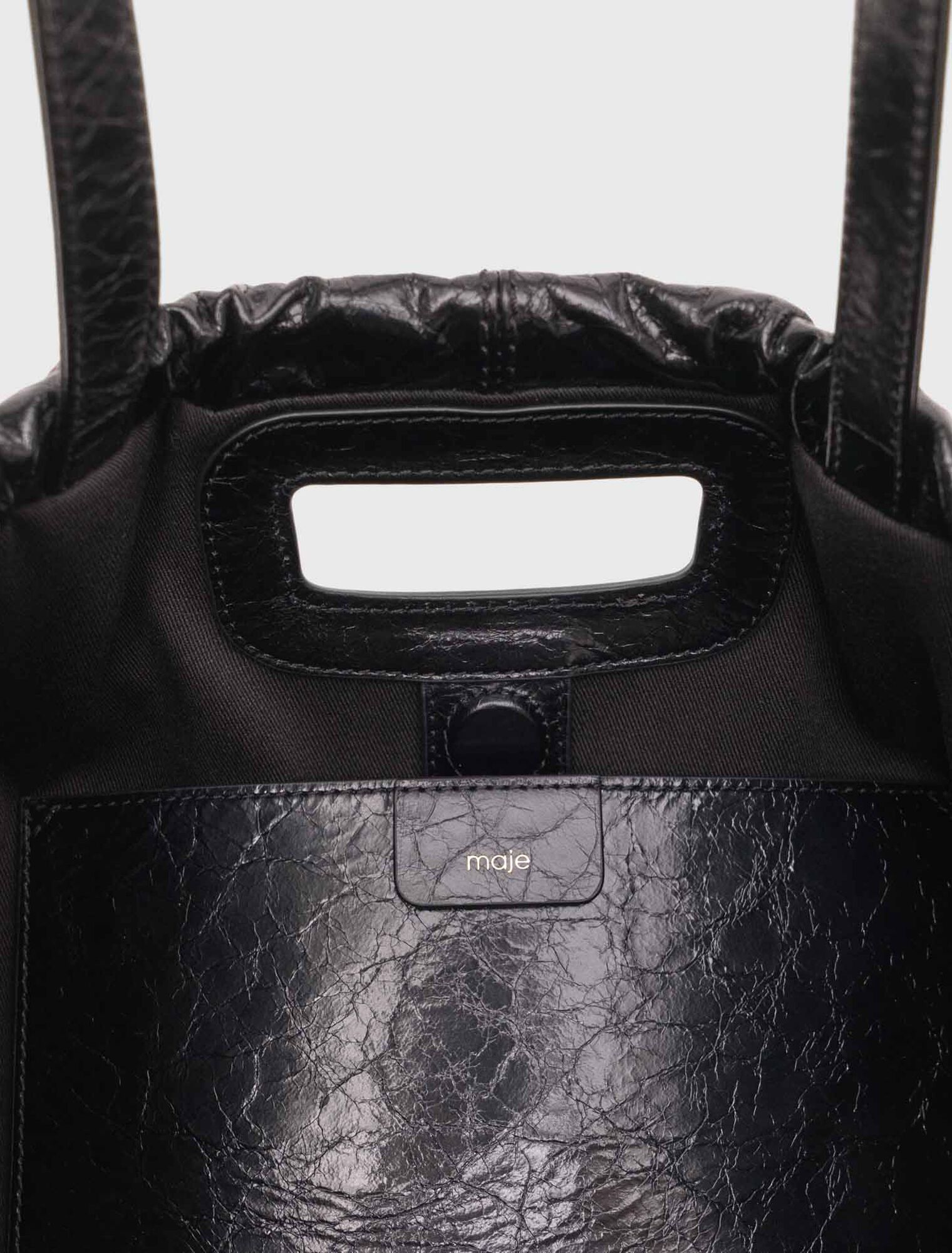 Bolso M Tote de cuero craquelado