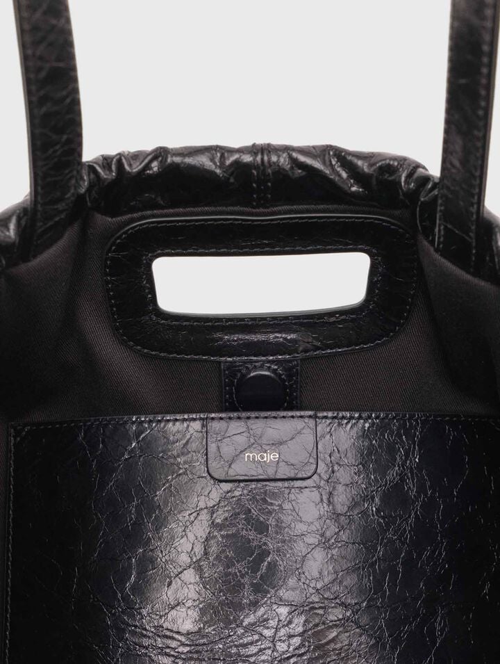 Bolso M Tote de cuero craquelado
