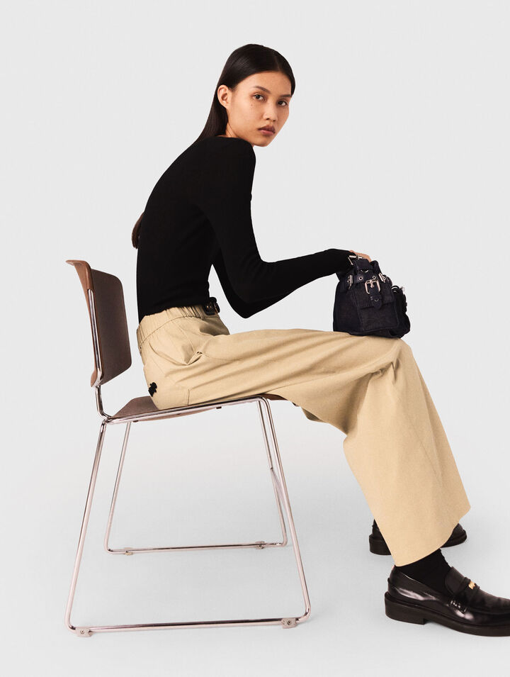 Pantalón ancho de algodón