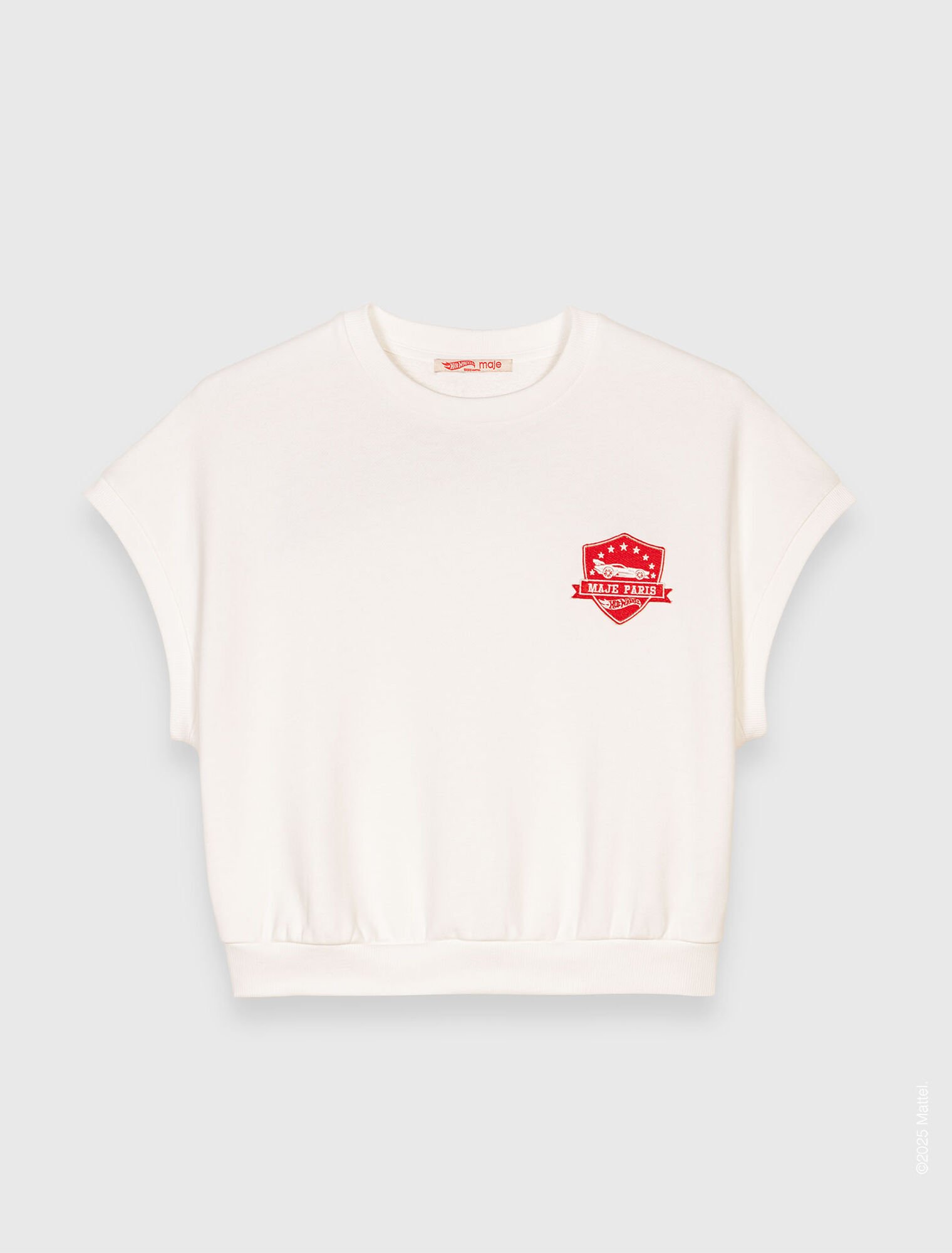 Sudadera corta con logotipo bordado