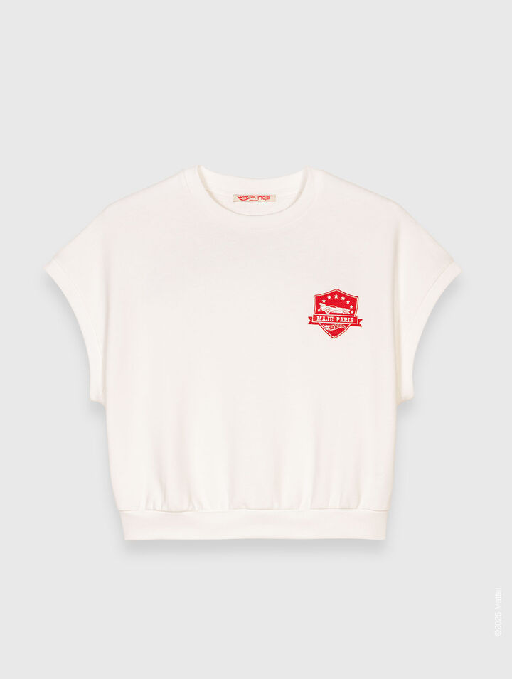 Sudadera corta con logotipo bordado