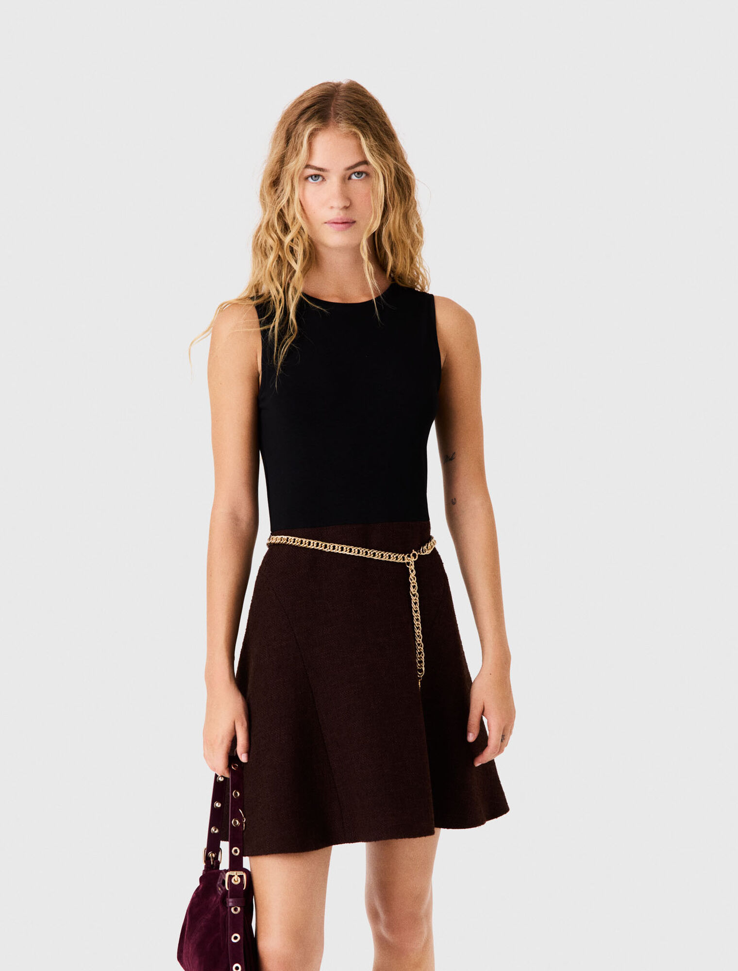 Vestido capa 2 en 1 de tweed