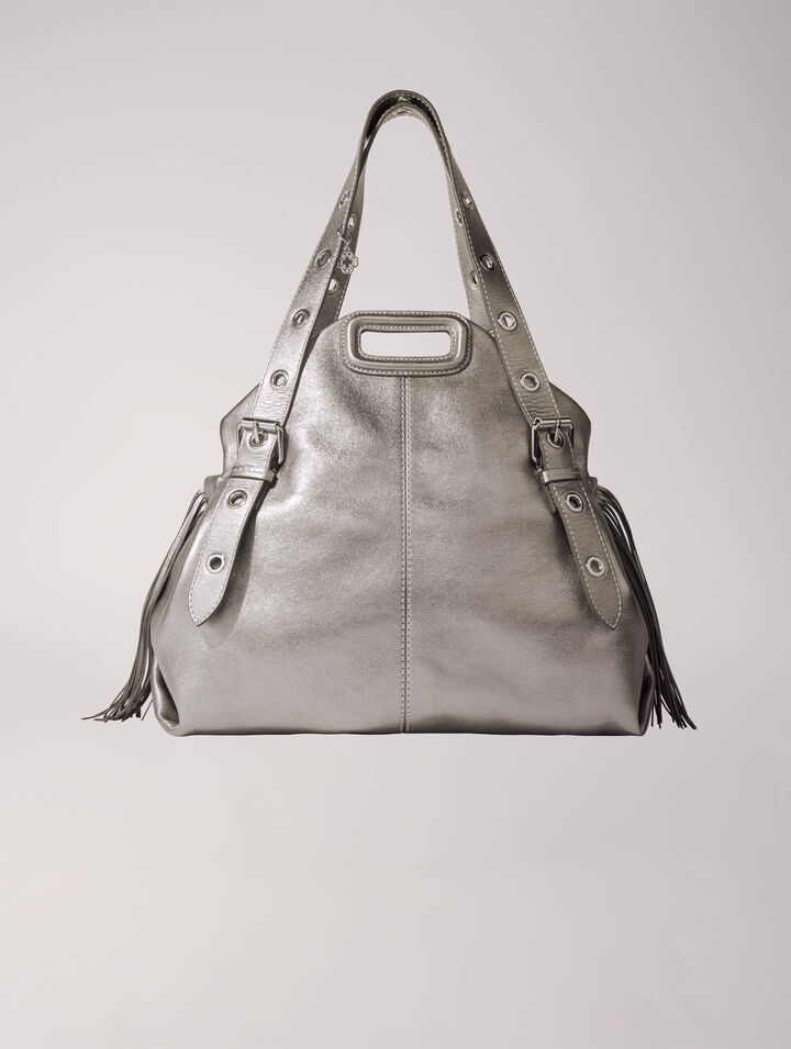 Bolso Miss M XL de cuero metalizado