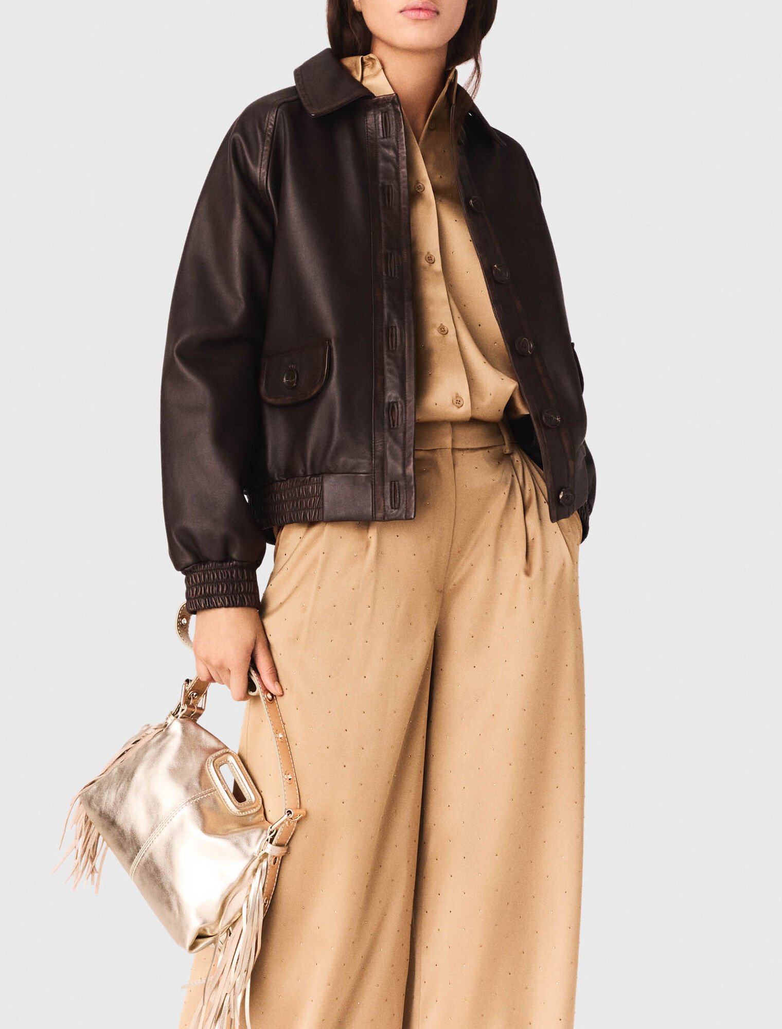 Pantal&oacute;n satinado con strass