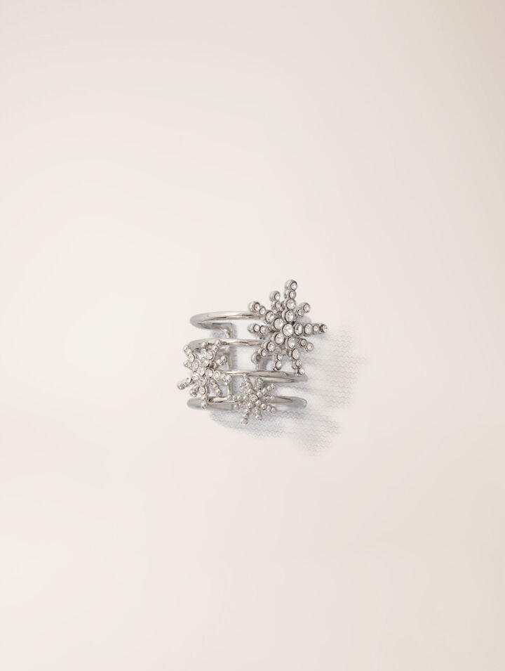 Anillo de bandas con estrellas de estrás