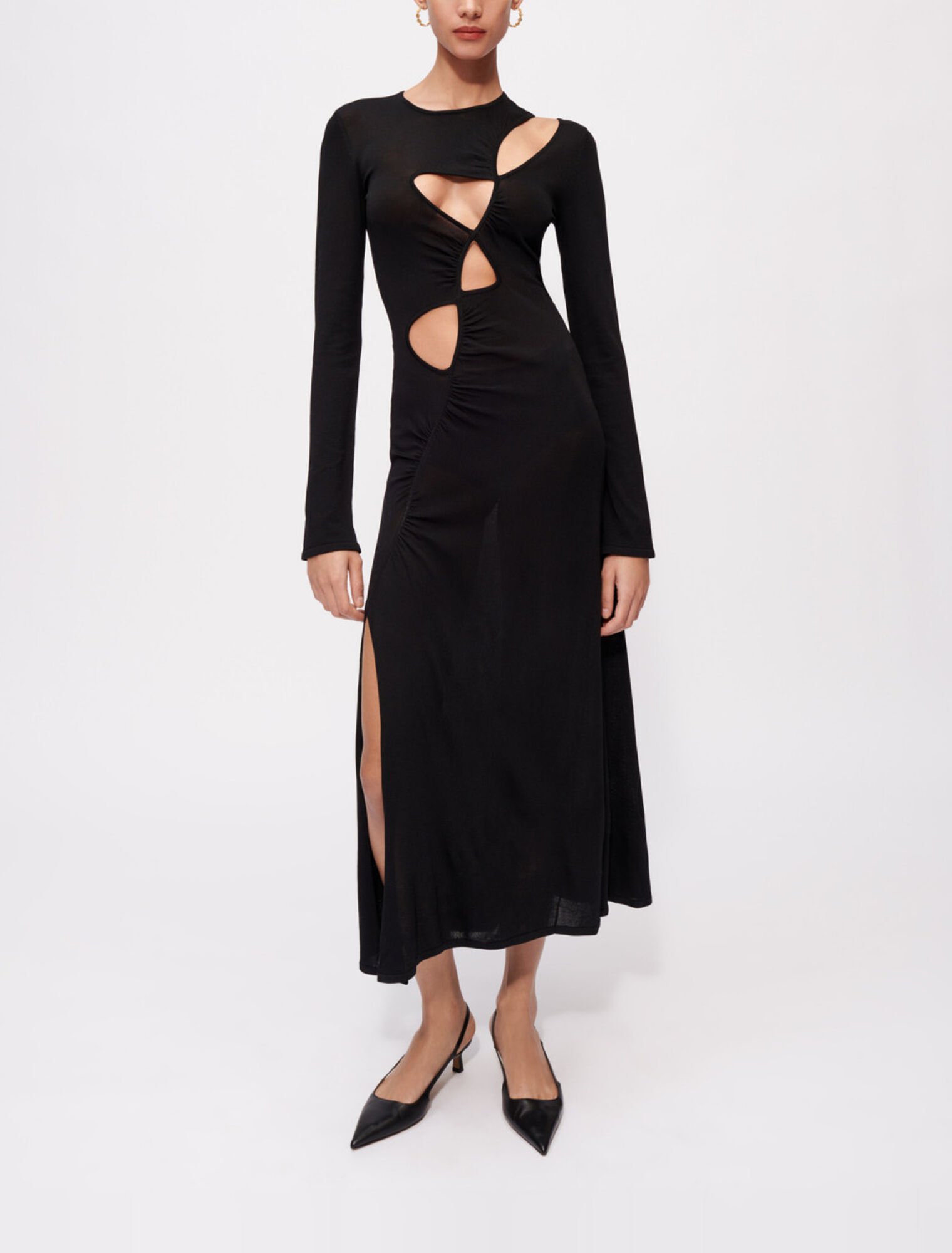 Vestido de punto elástico con aberturas